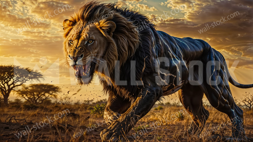 Venom, the sinister Marvel anti-hero who attacks a majestic lion