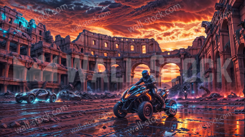 Epic action races in the Colosseum of Ancient Rome