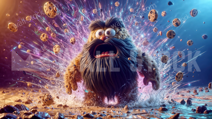 An angry bearded cookie discovers his cookie powers